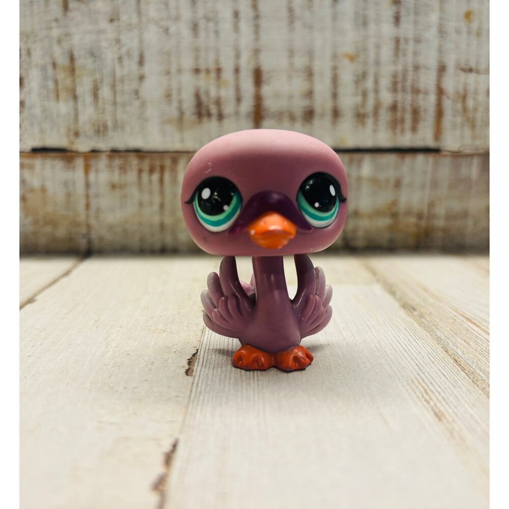 Vintage Littlest Pet Shop LPS Purple Swan Bird Retired EUC